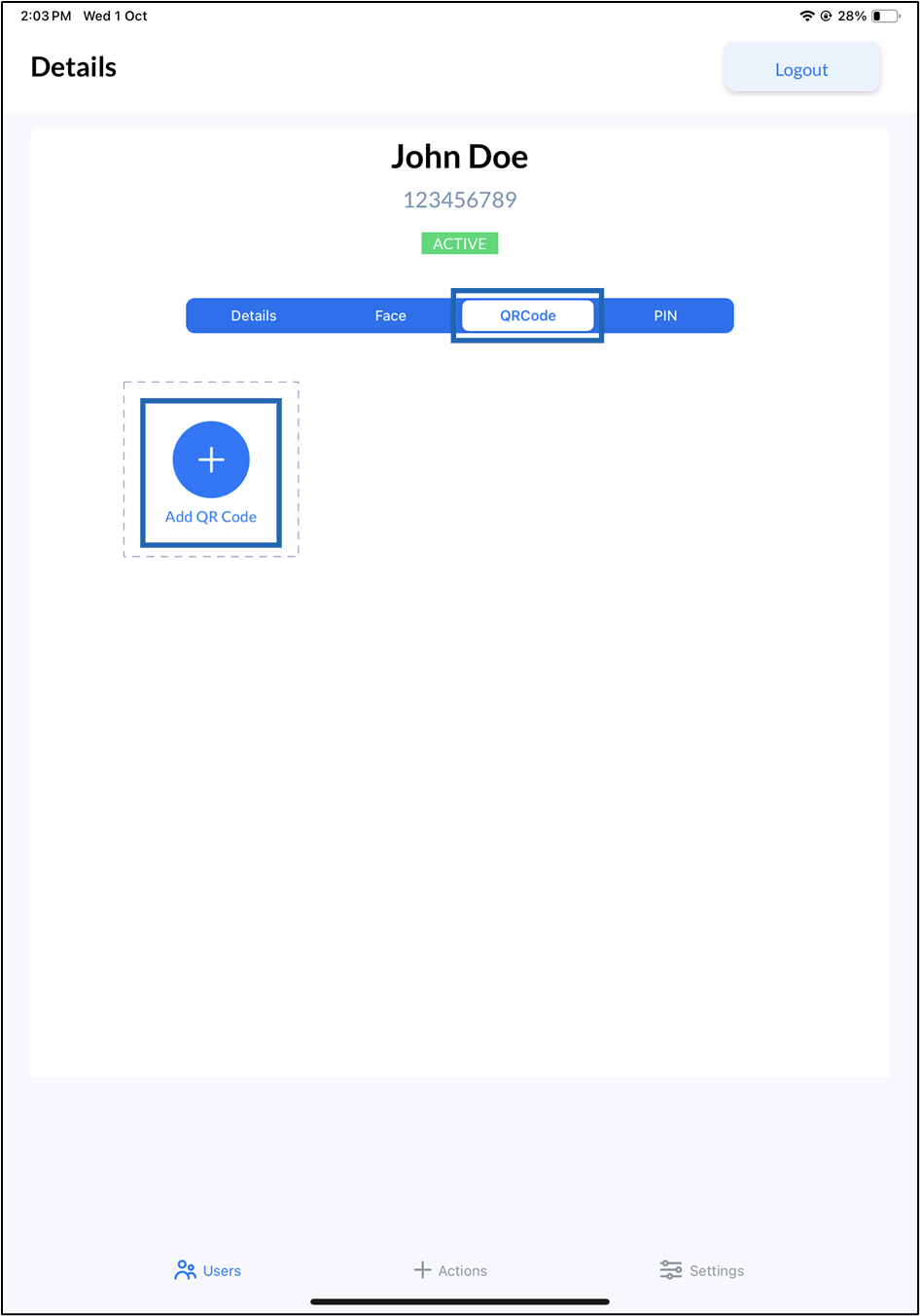 Oloid Verify - Add QR Code - screenshot 4