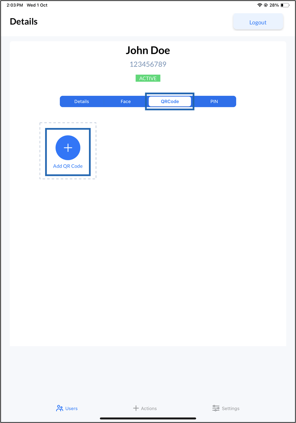 Oloid Verify - Add QR Code - screenshot 4