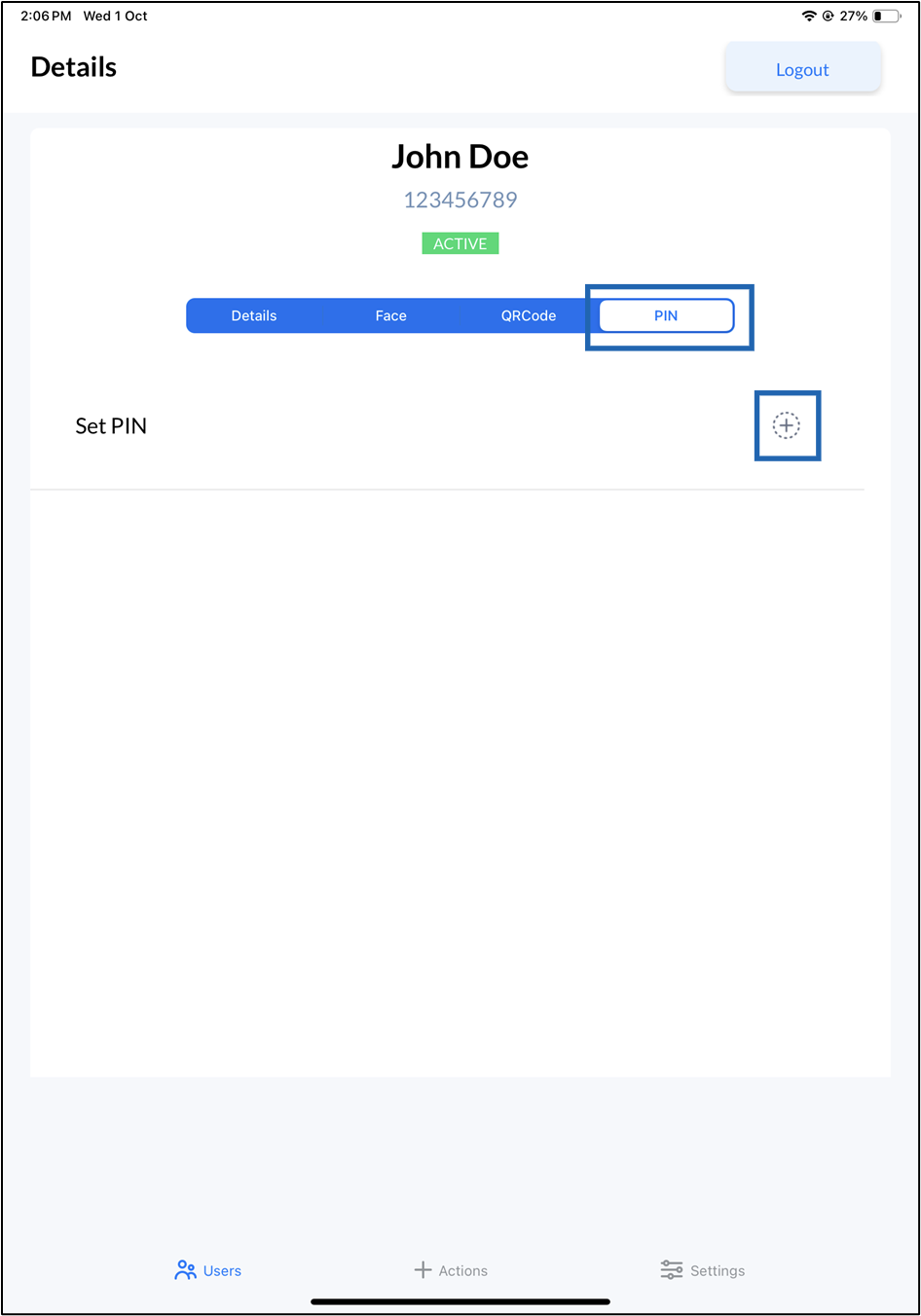 Oloid Verify: Add PIN - screenshot 6