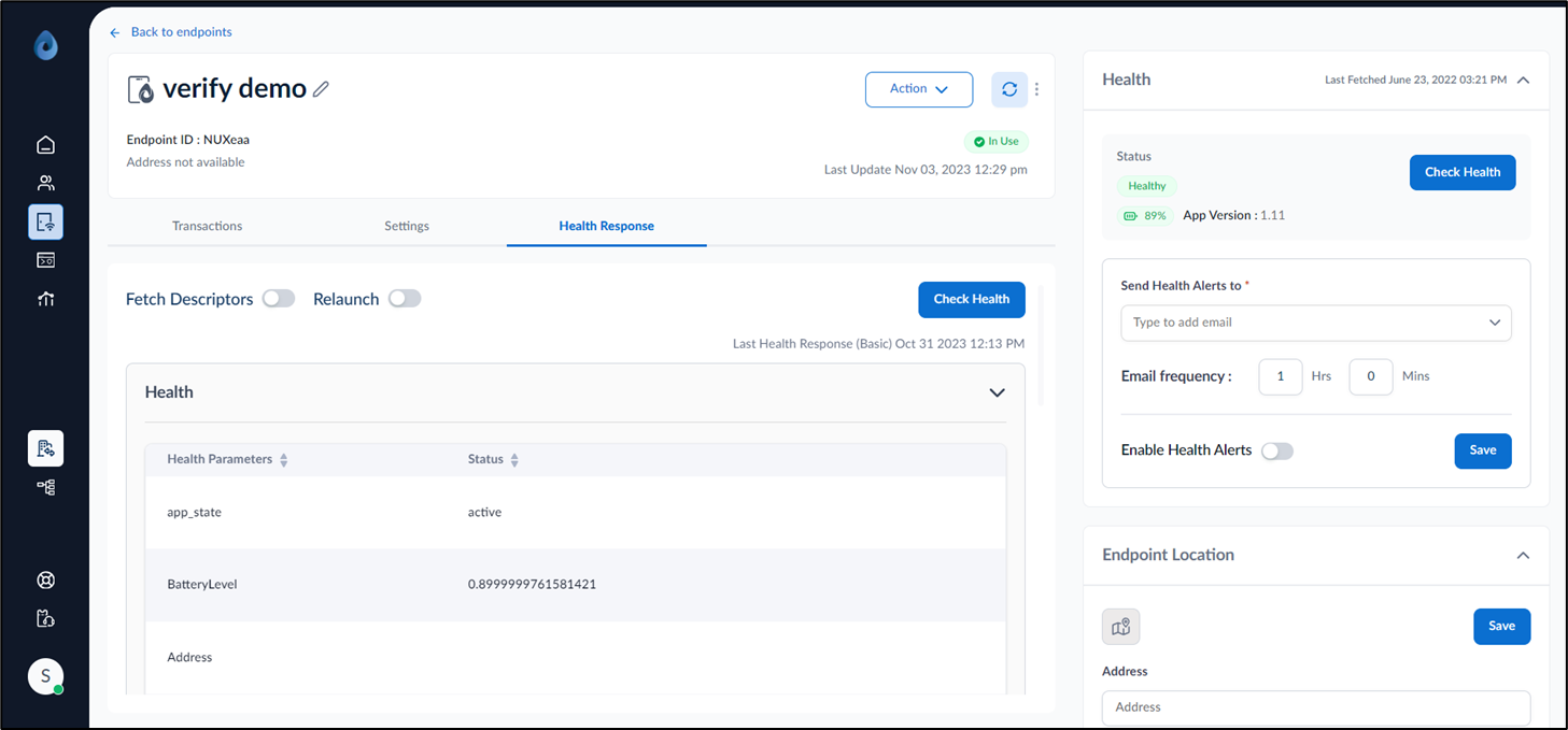 How to check health of endpoint - screenshot 4