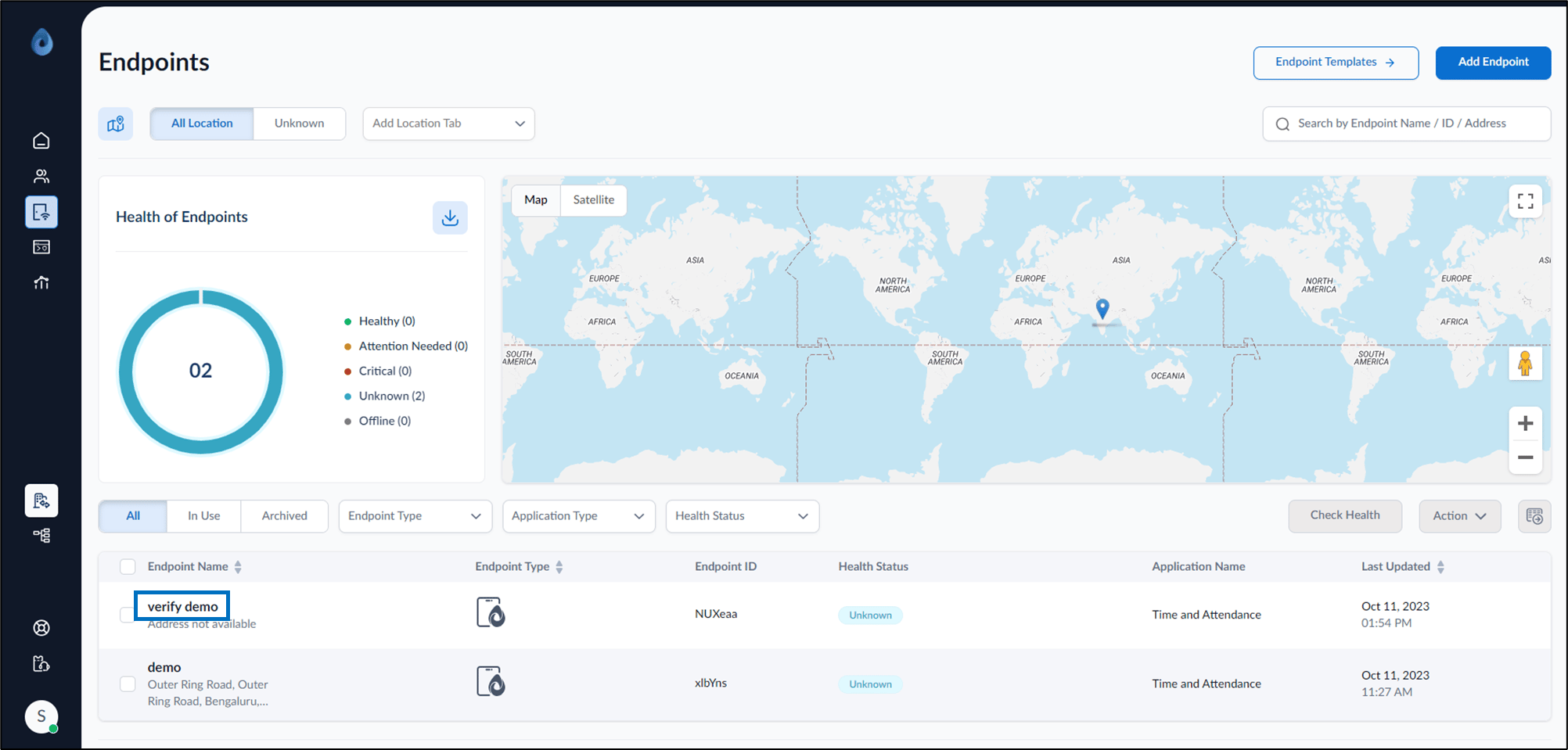 How to check health of endpoint - screenshot 2