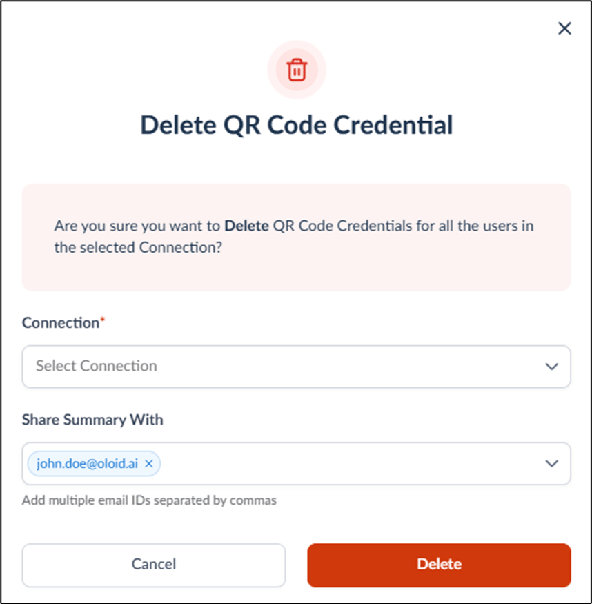 How to delete QR Code Credential of... - screenshot 1