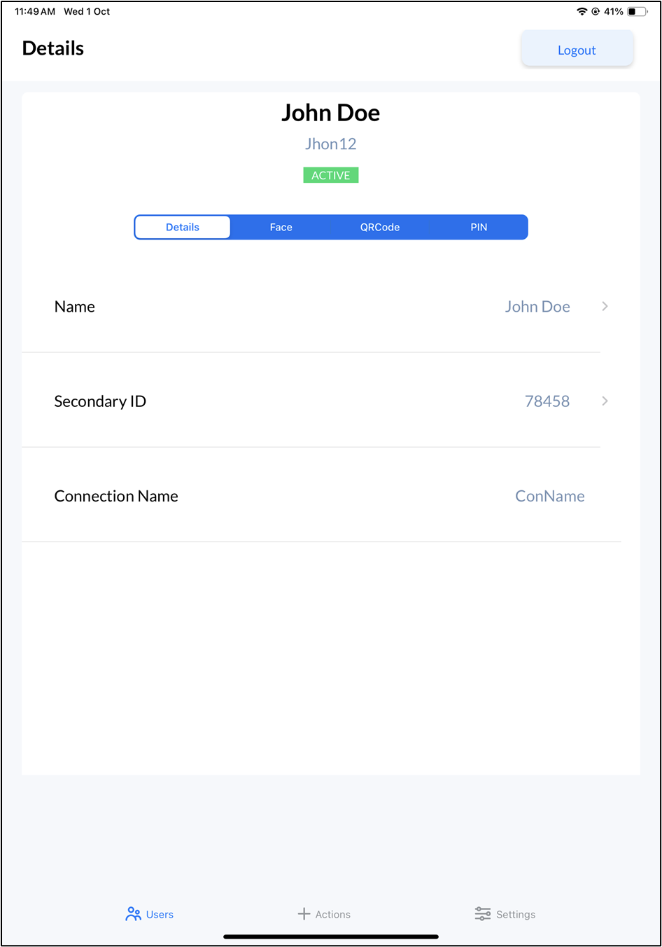 View User details - screenshot 3