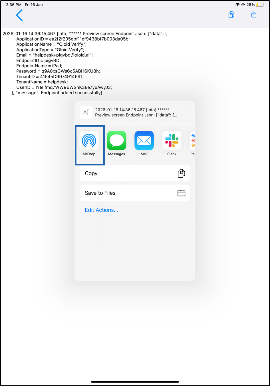 How to share Logs with App Developer - screenshot 4