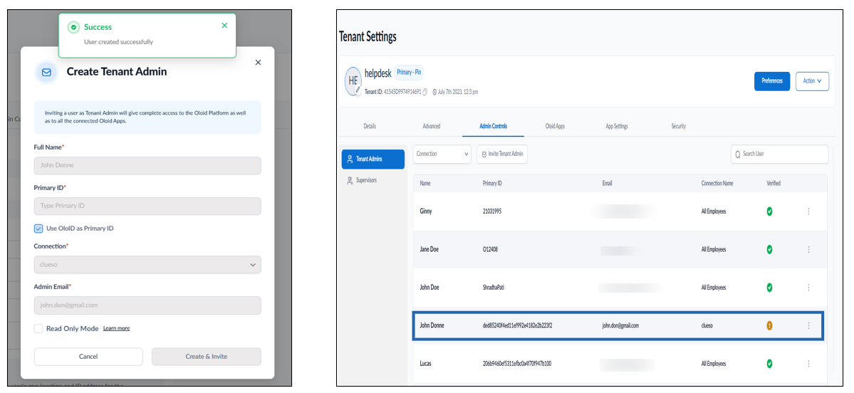How to add and invite a Tenant Admin - screenshot 7