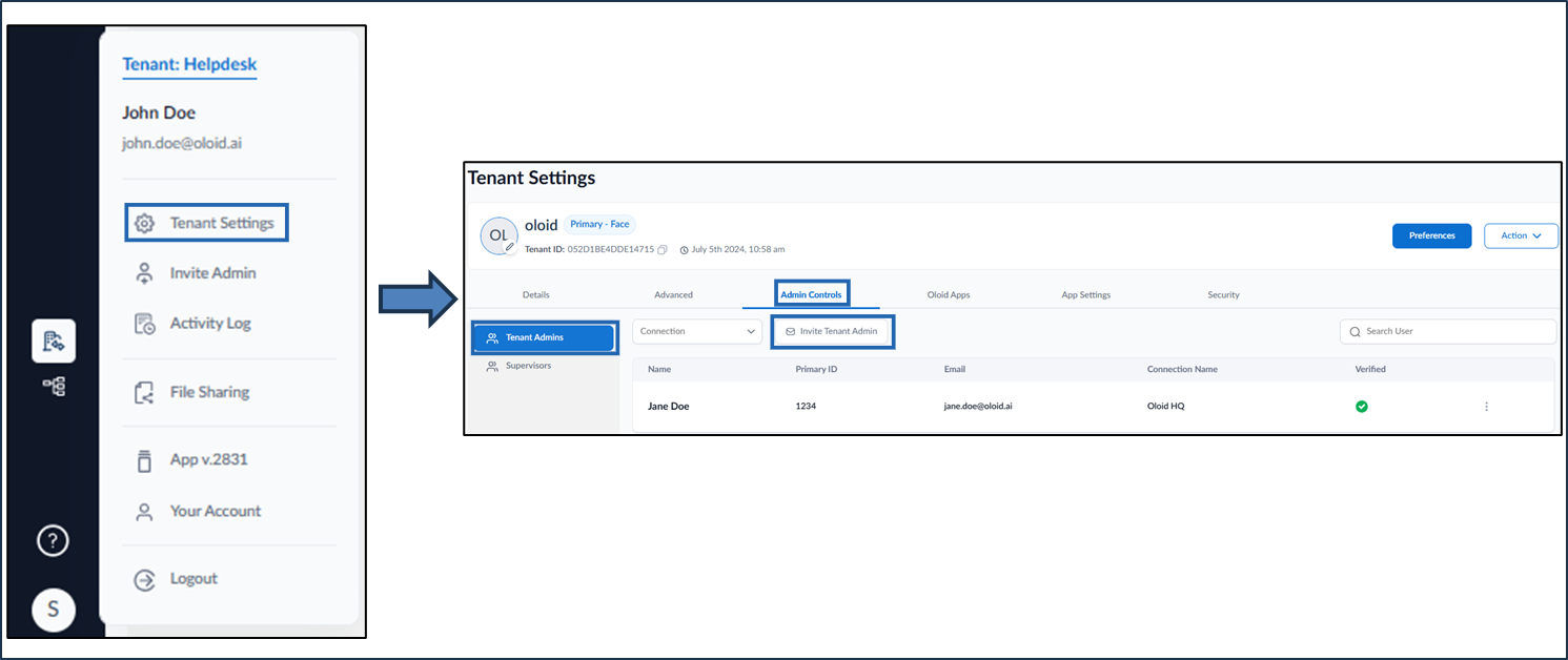 How to add and invite a Tenant Admin - screenshot 2