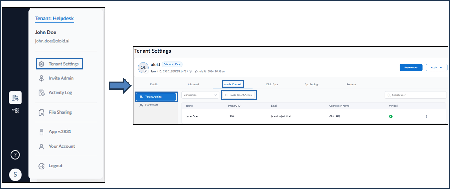 How to add and invite a Tenant Admin - screenshot 2