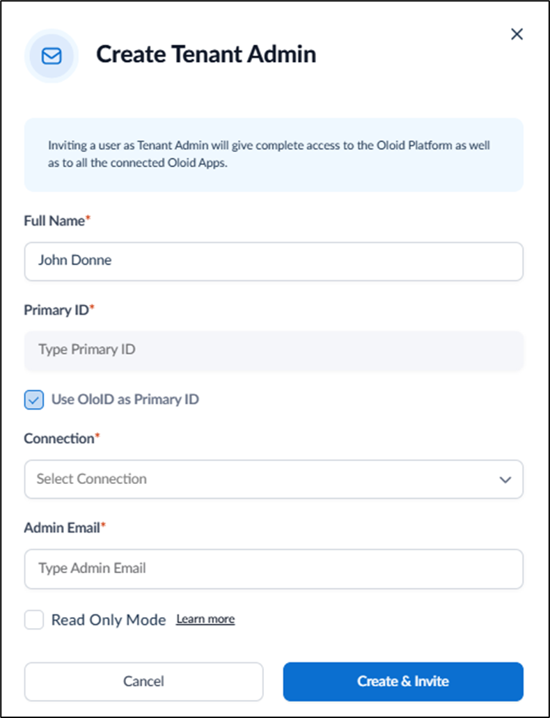 How to add and invite a Tenant Admin - screenshot 6