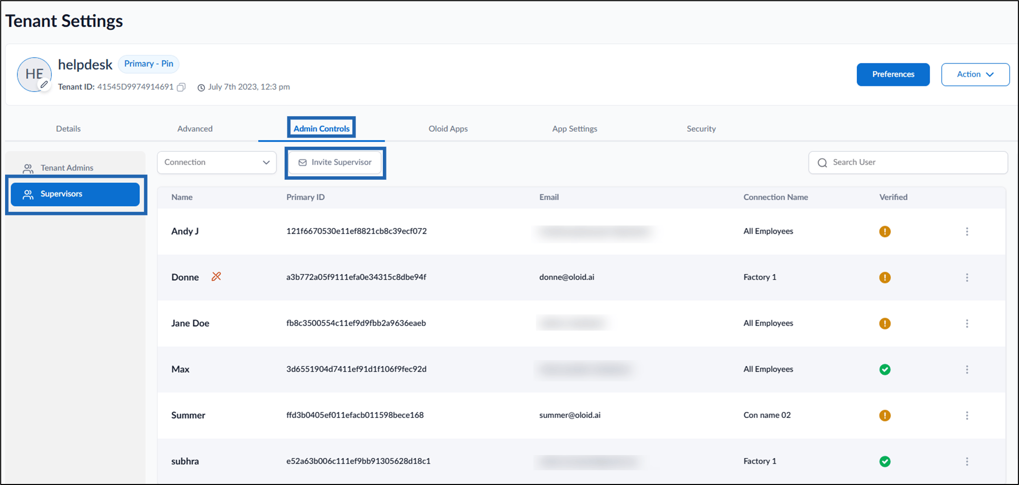 How to add and invite a Supervisor - screenshot 3