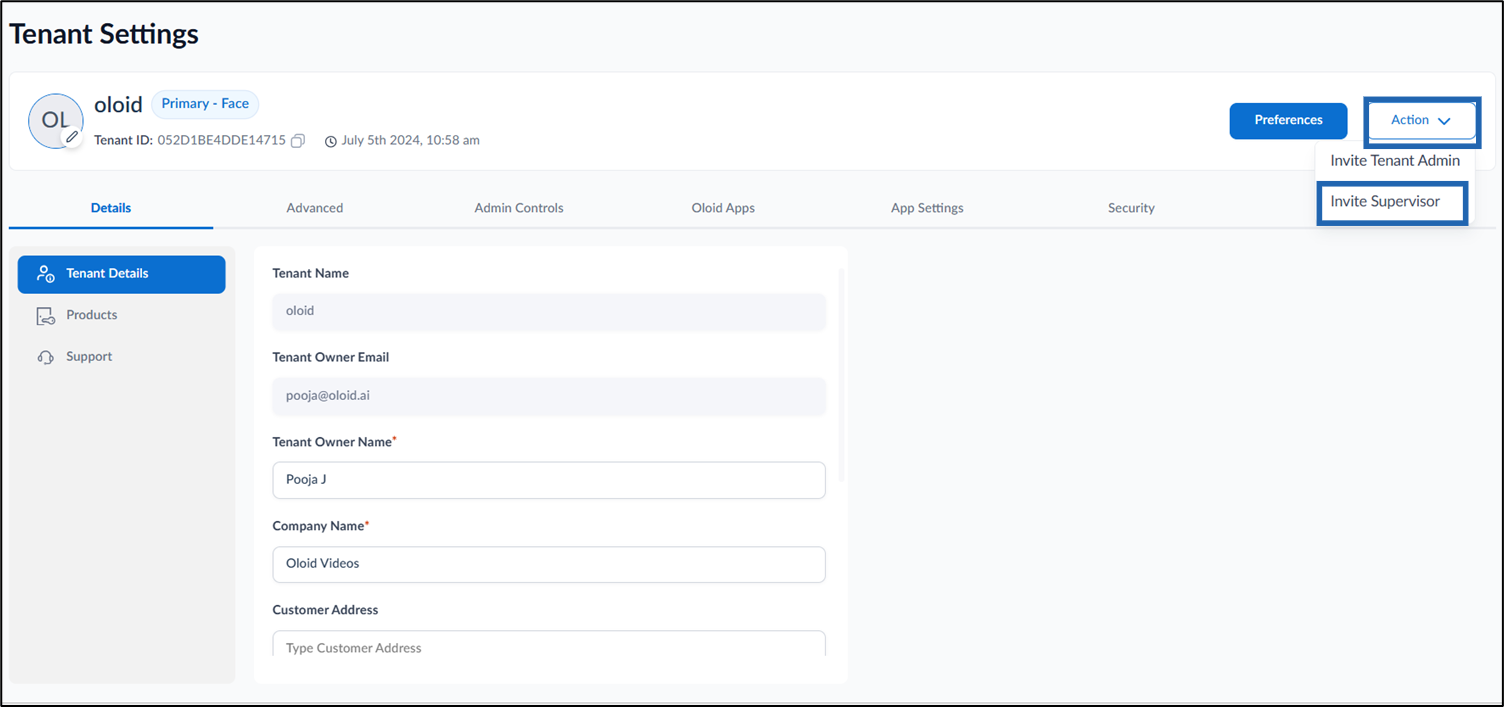 How to add and invite a Supervisor - screenshot 4