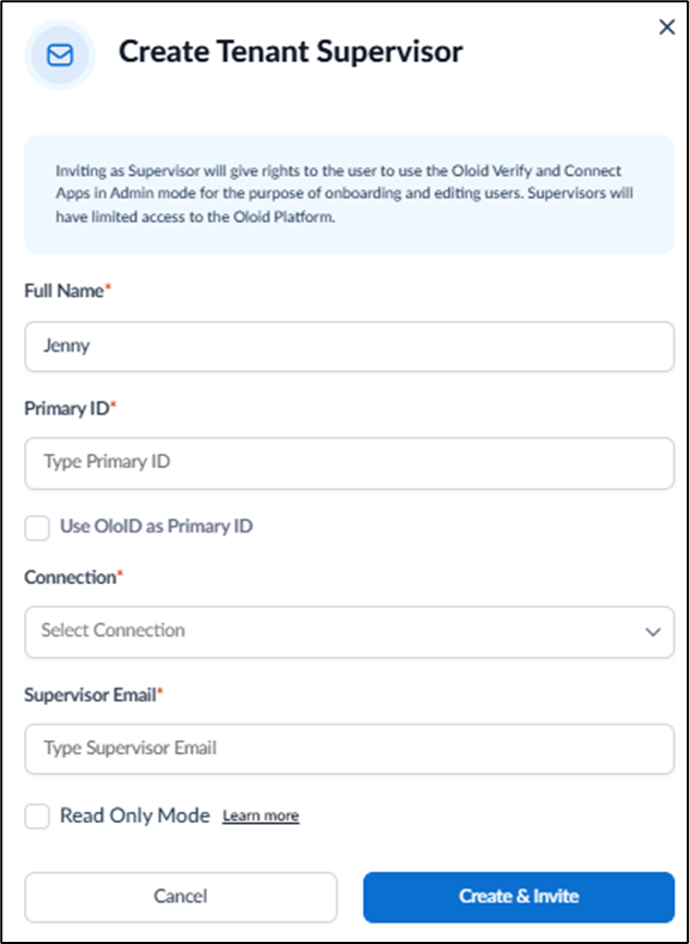 How to add and invite a Supervisor - screenshot 7