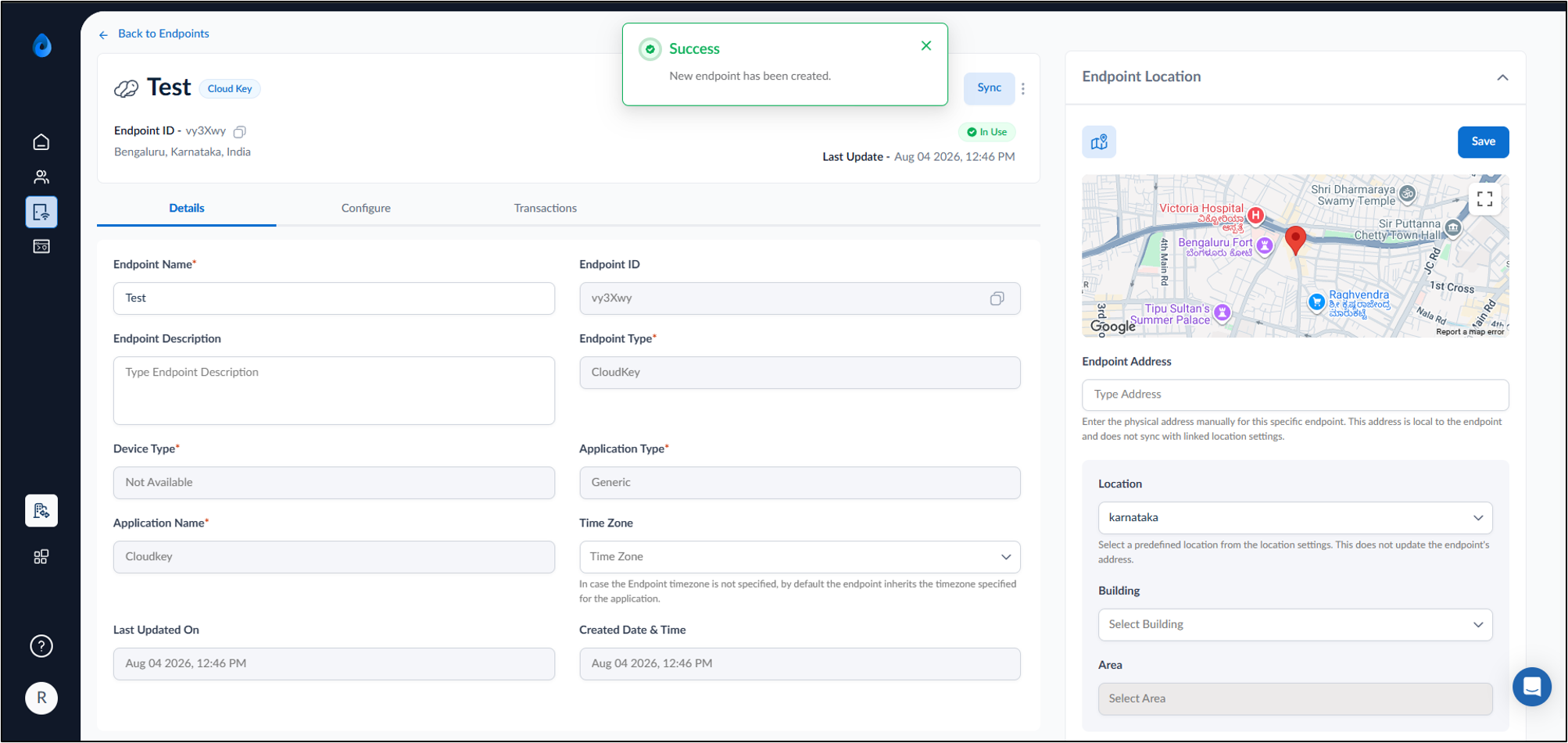 How to create a CloudKey endpoint - screenshot 5