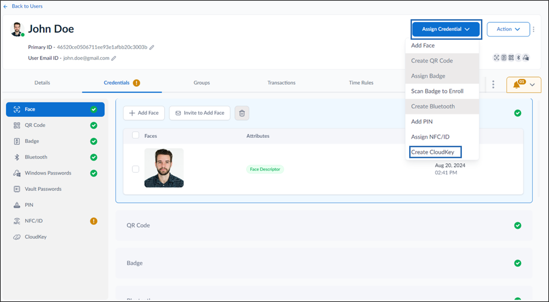 How to add CloudKey as credential to... - screenshot 3