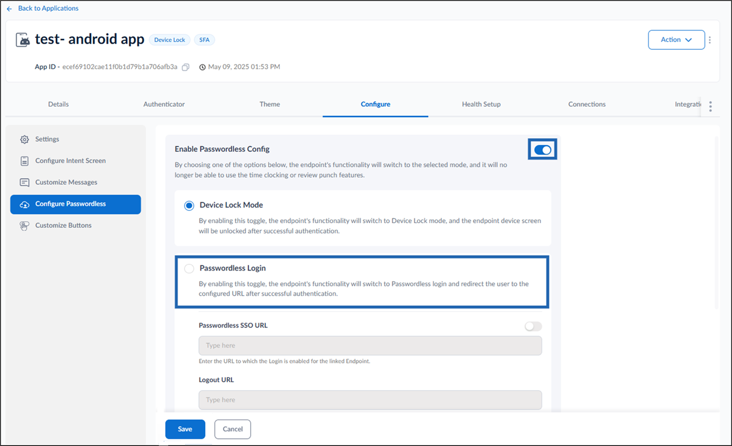 How to set logout URL in Passwordless... - screenshot 3
