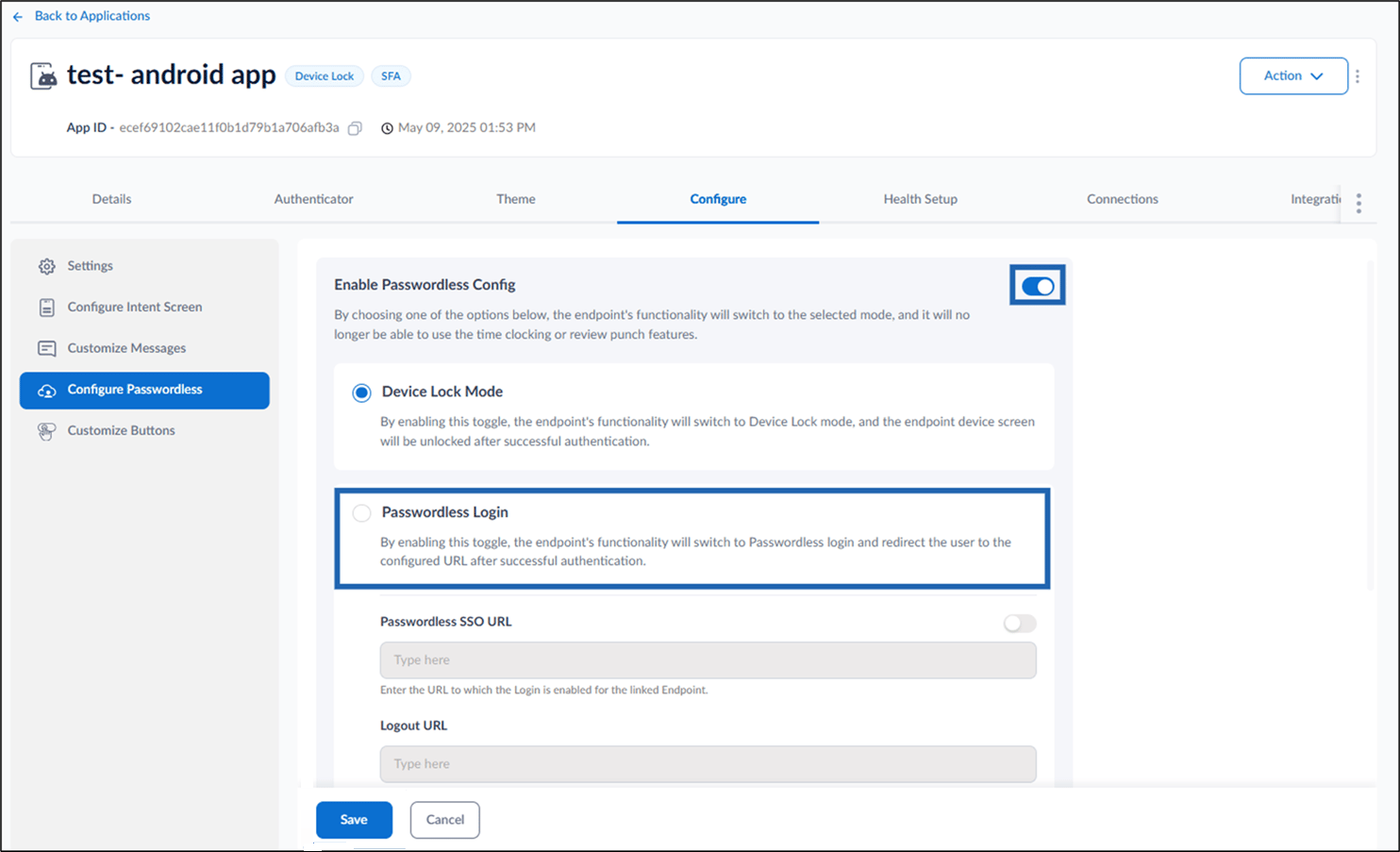 How to set logout URL in Passwordless... - screenshot 3