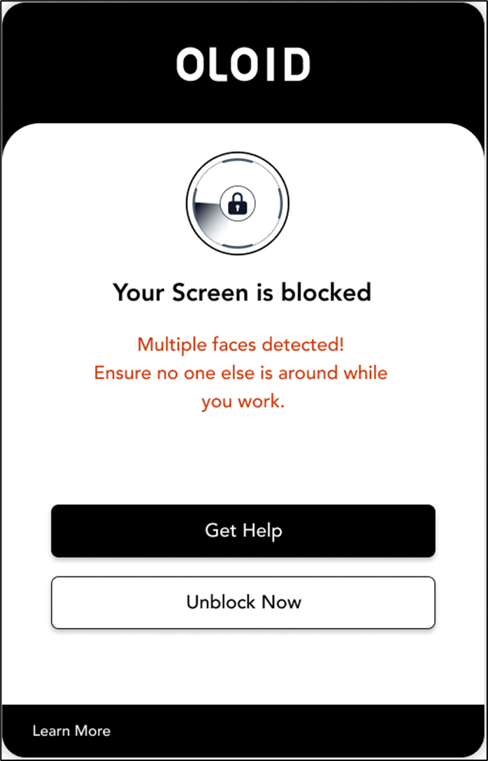 Screen block on Multiple faces detected - screenshot 2