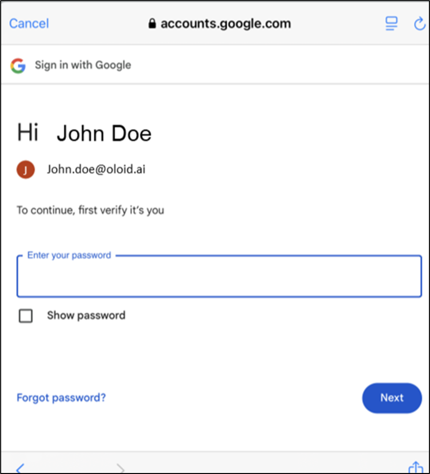 Login using Google SSO - screenshot 5