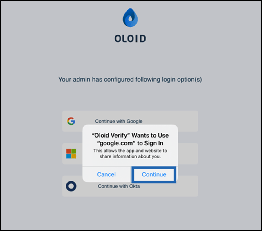 Login using Google SSO - screenshot 3