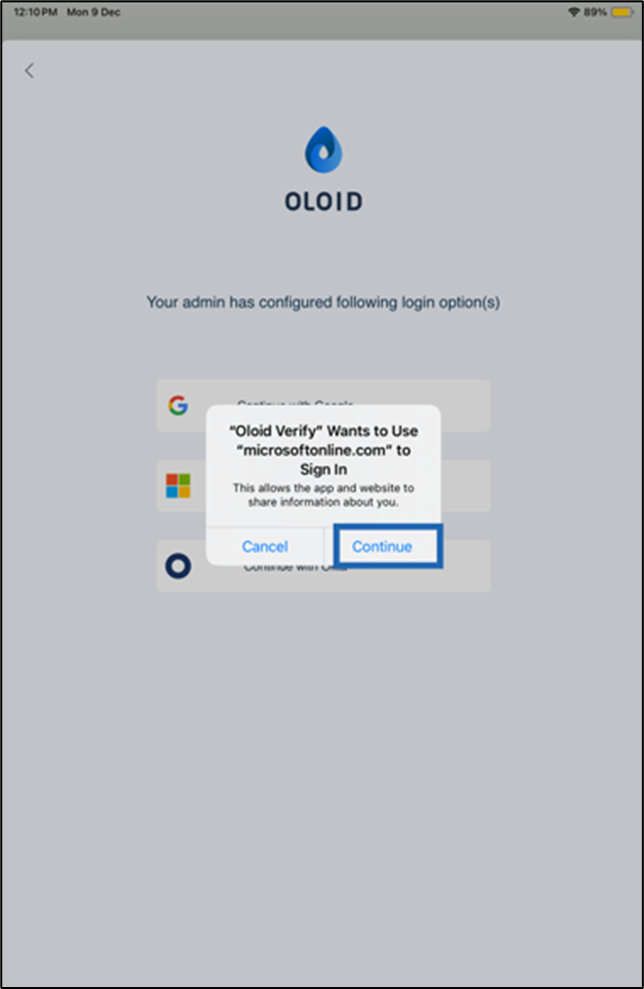 Login using Microsoft SSO - screenshot 4