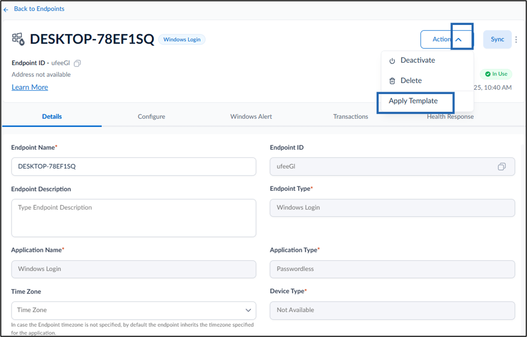How to apply Endpoint Template after... - screenshot 3