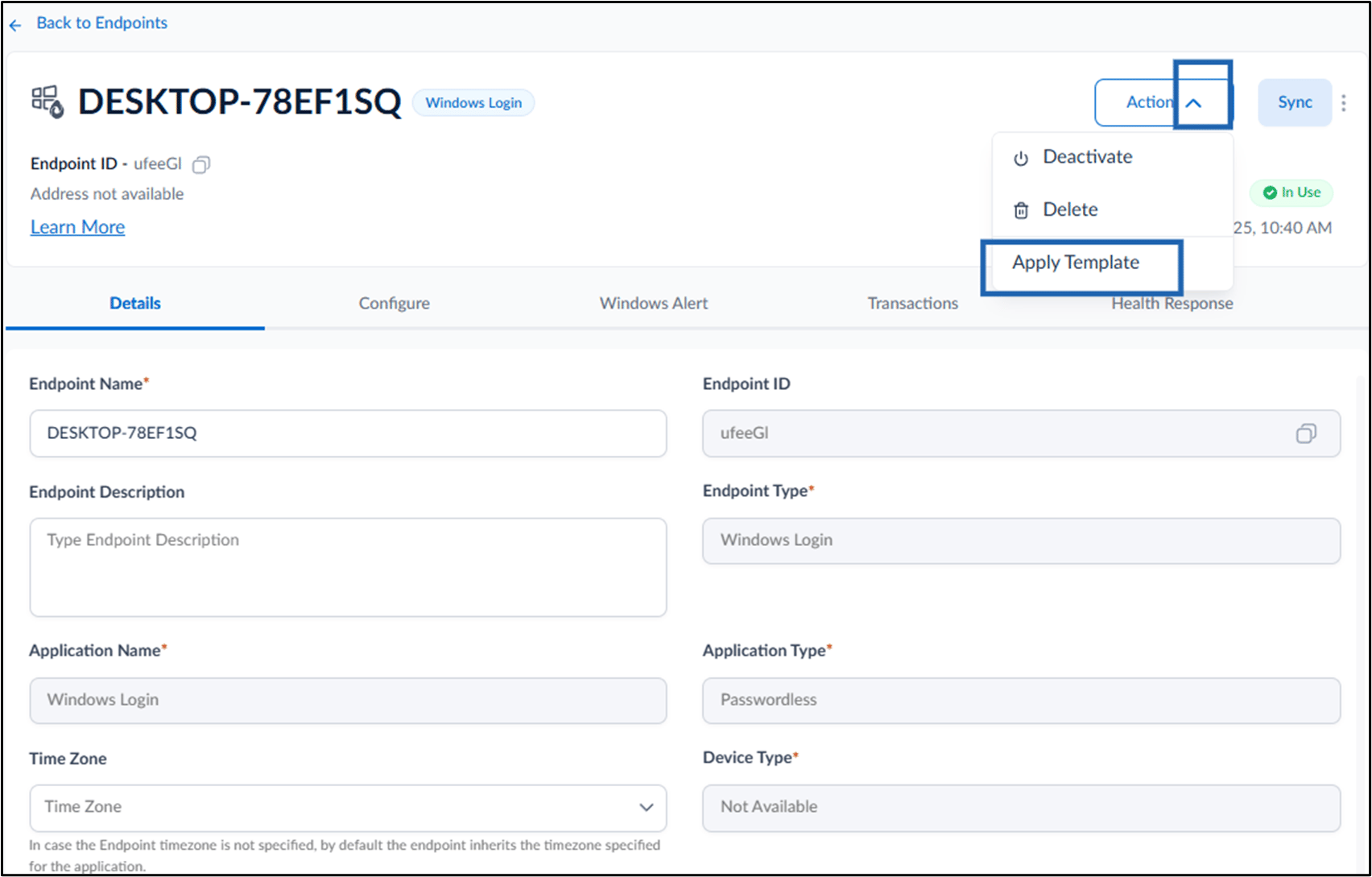 How to apply Endpoint Template after... - screenshot 3