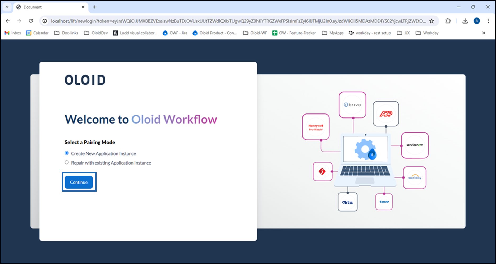 How to pair Oloid Workflow instance... - screenshot 2