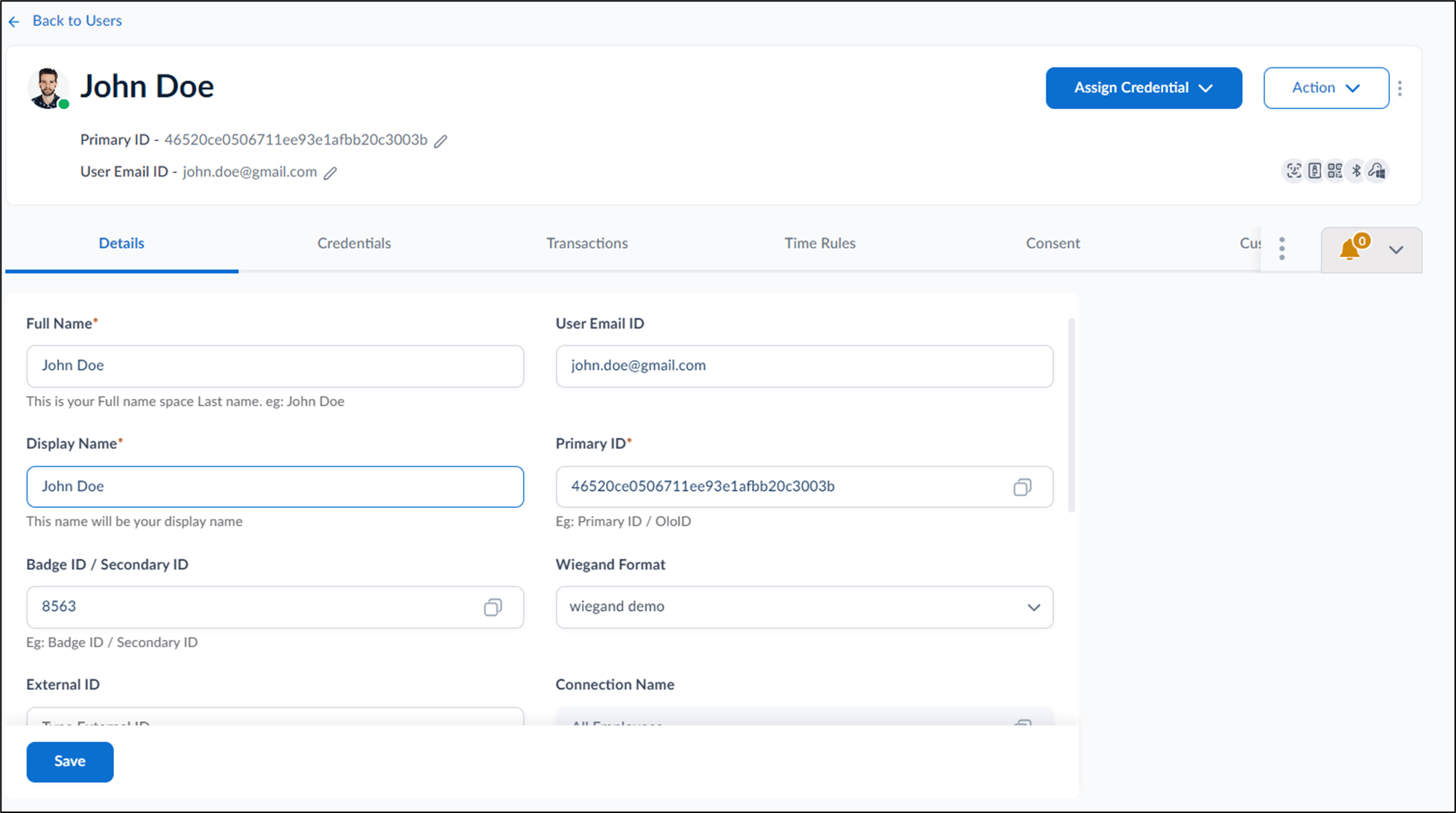 How to assign Badge ID as credential to... - screenshot 1