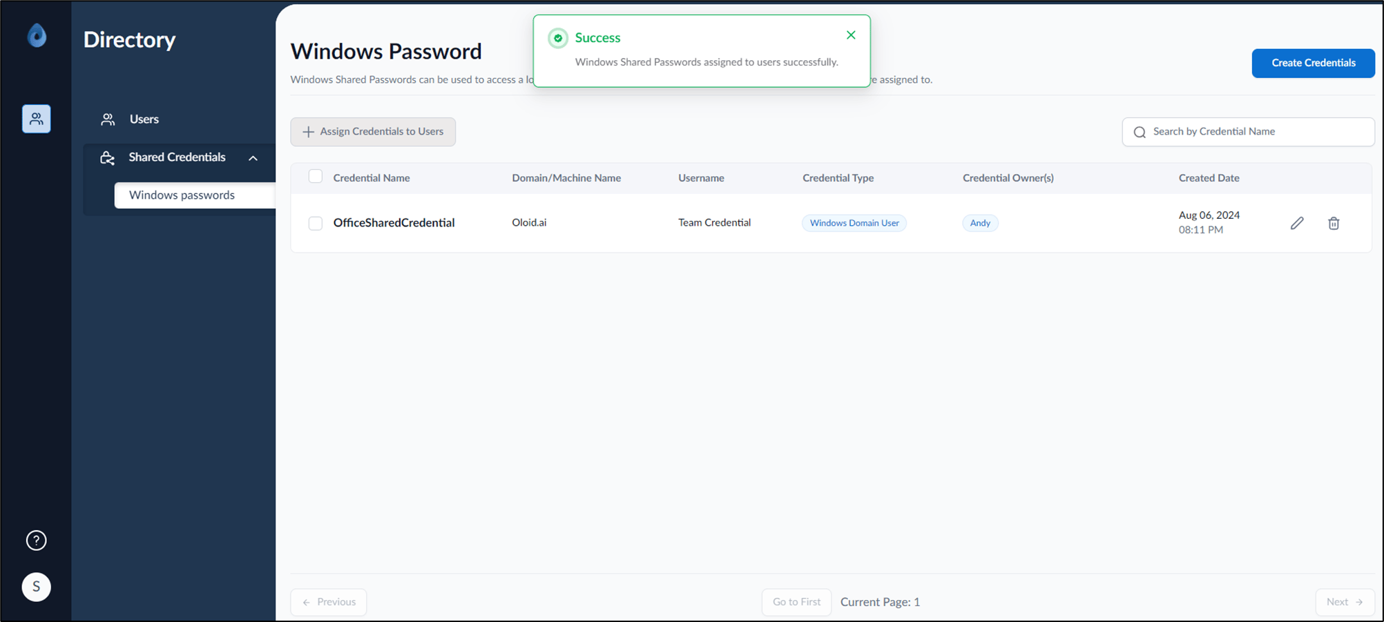 How to assign shared credential to... - screenshot 5
