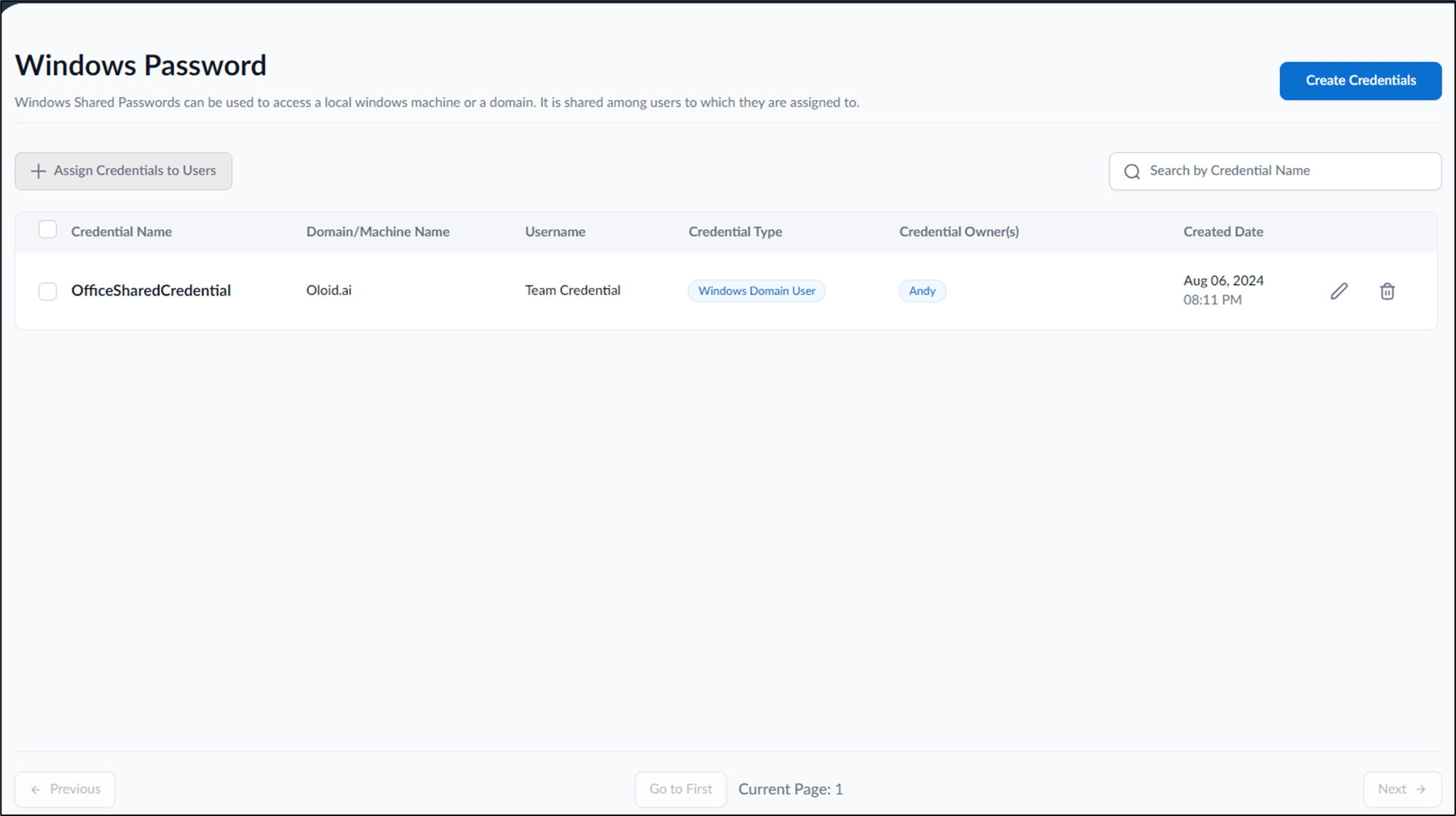 How to assign shared credential to... - screenshot 2