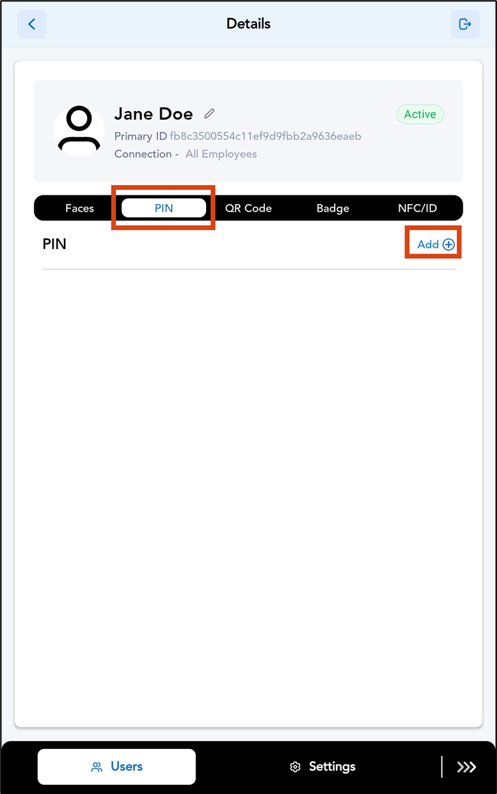 How to assign a PIN for Users in the... - screenshot 2