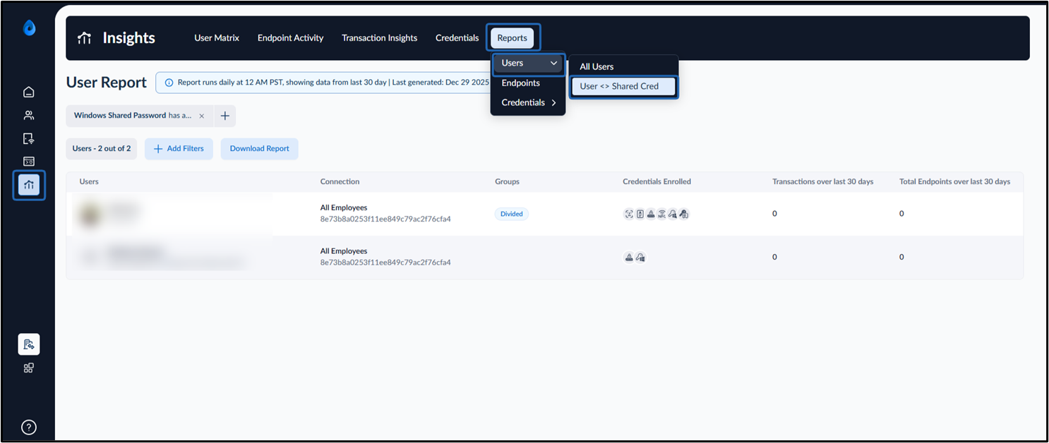 Insights Dashboard: Reports (Users... - screenshot 1