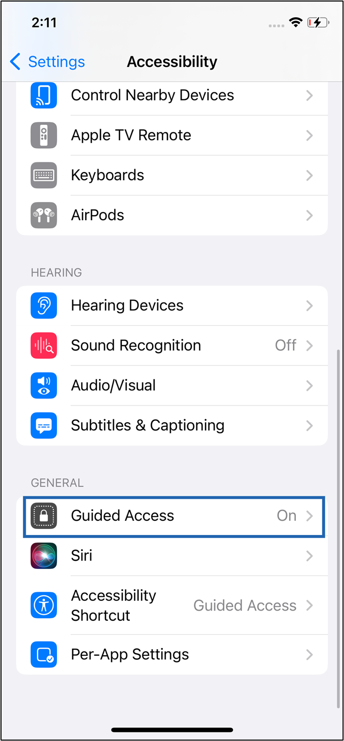Set up iPhone in Guided Access Mode - screenshot 2
