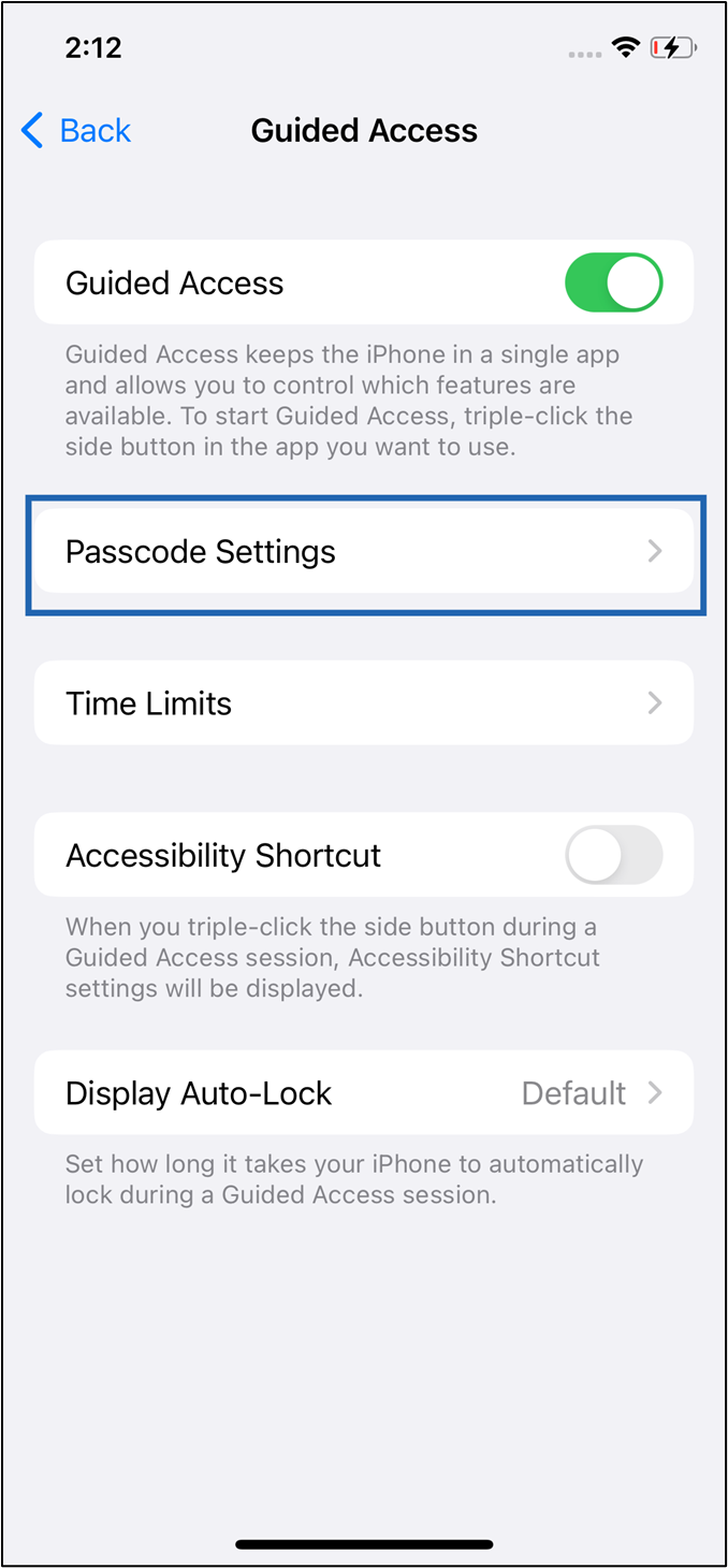 Set up iPhone in Guided Access Mode - screenshot 4