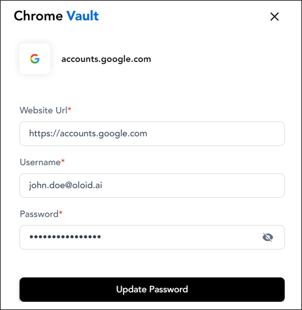 How to update password in Chrome Vault - screenshot 2