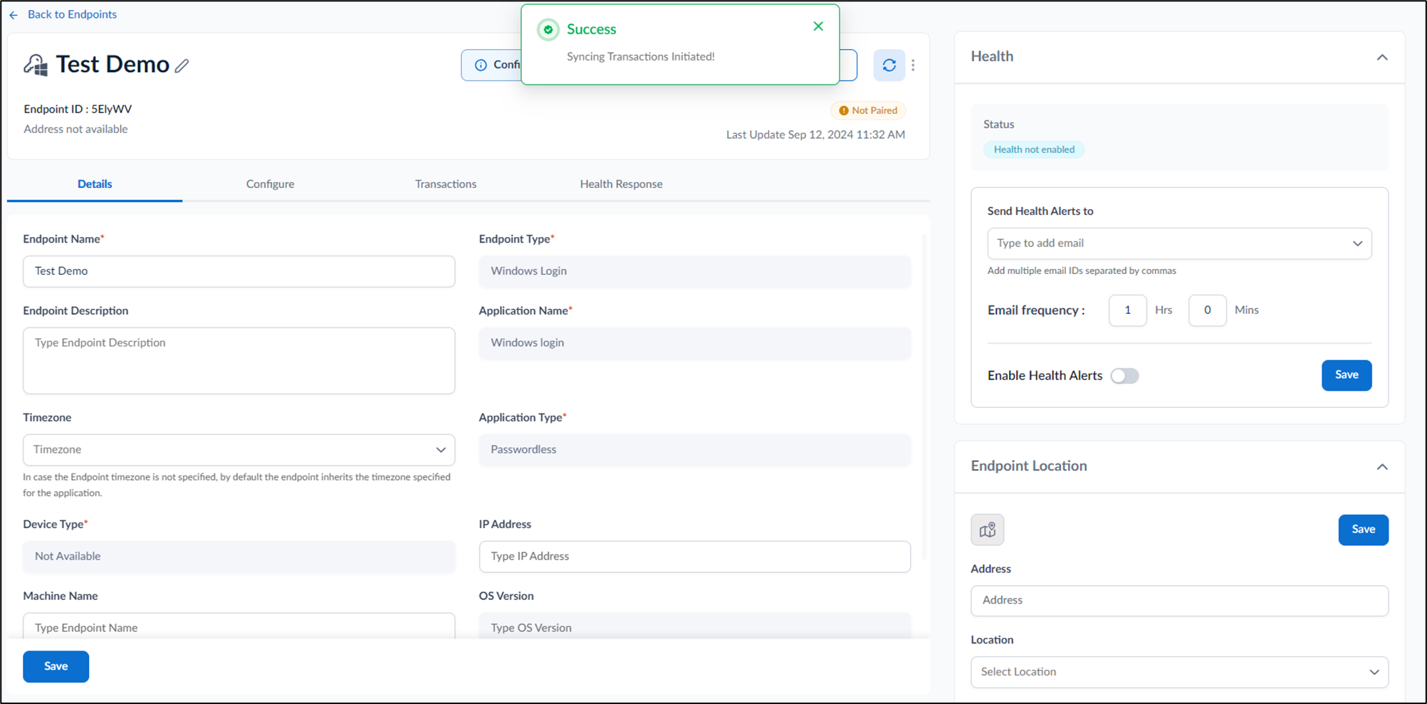 How to sync transaction in Endpoint - screenshot 2