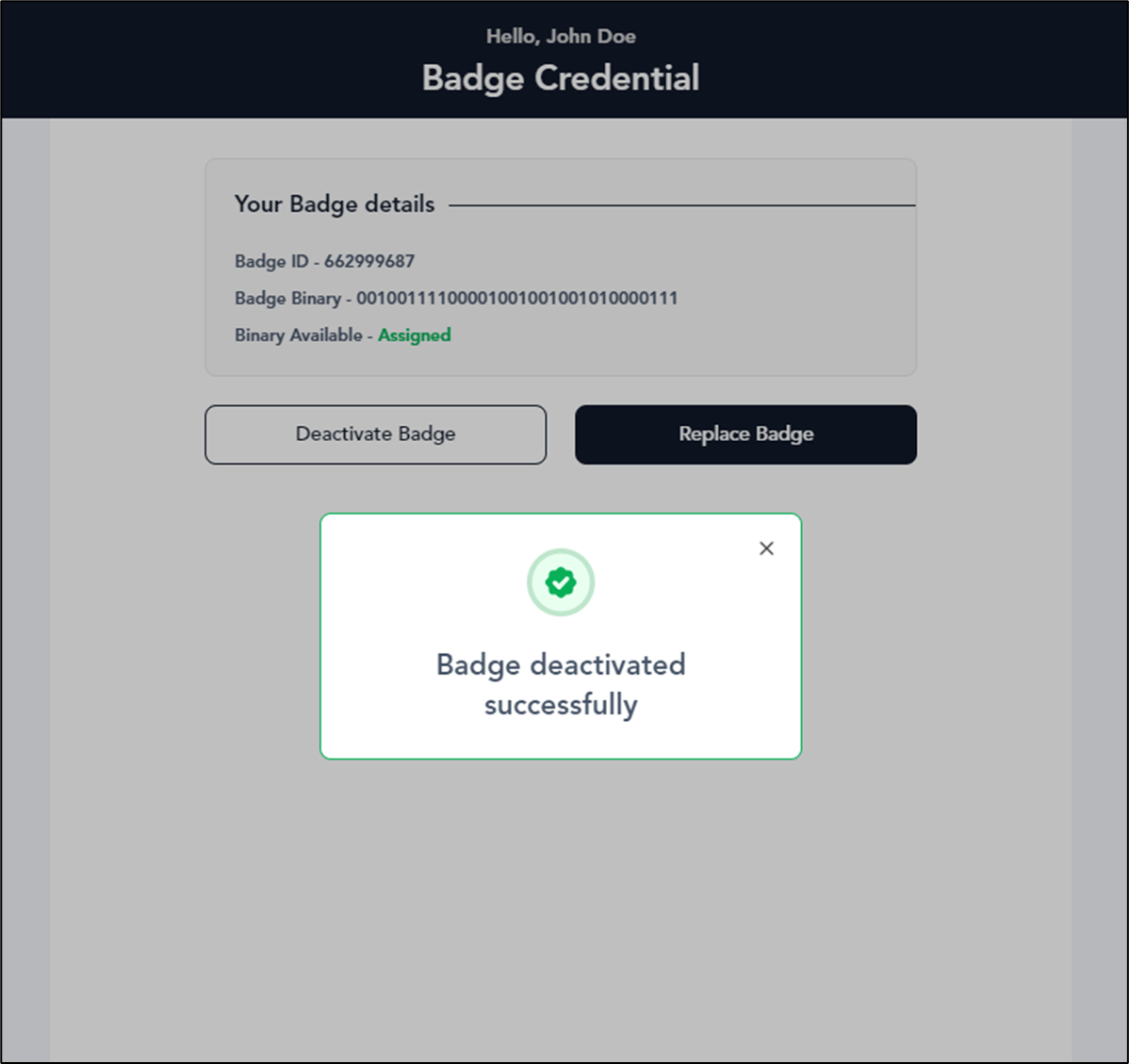 How to Deactivate Badge in Oloid User... - screenshot 2
