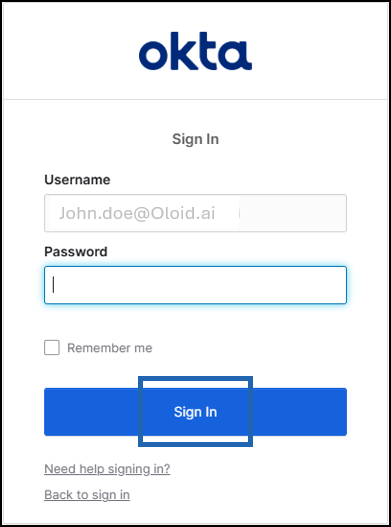 Onboard Face Using Okta SSO with Custom... - screenshot 2