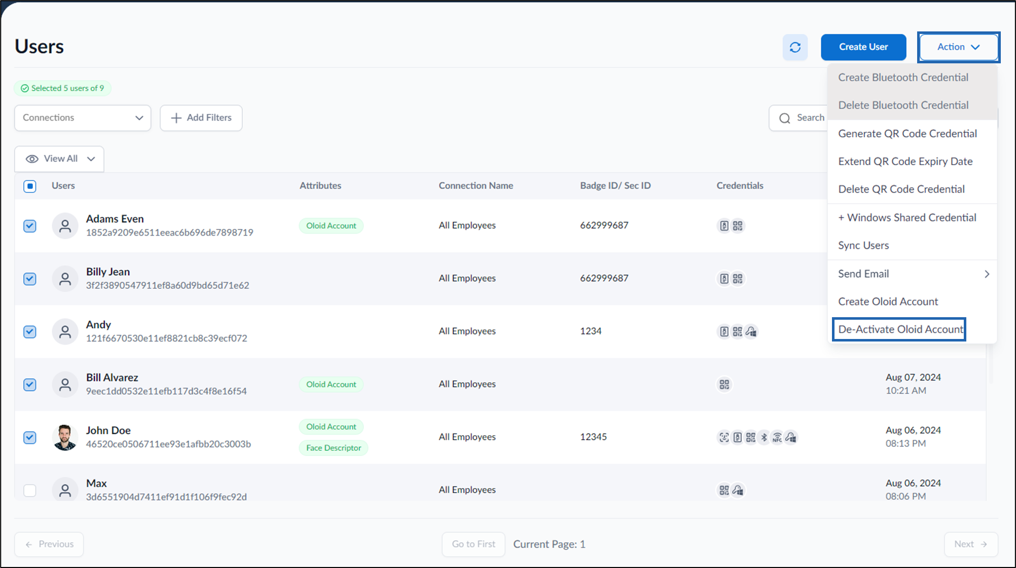 How to deactivate Oloid Account for... - screenshot 2