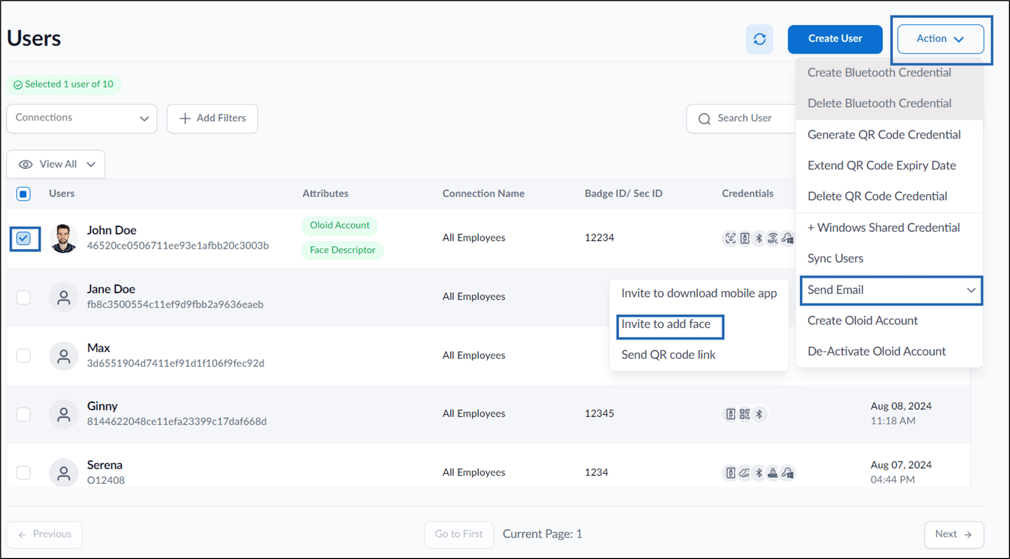 How to send Invite to add face using... - screenshot 2