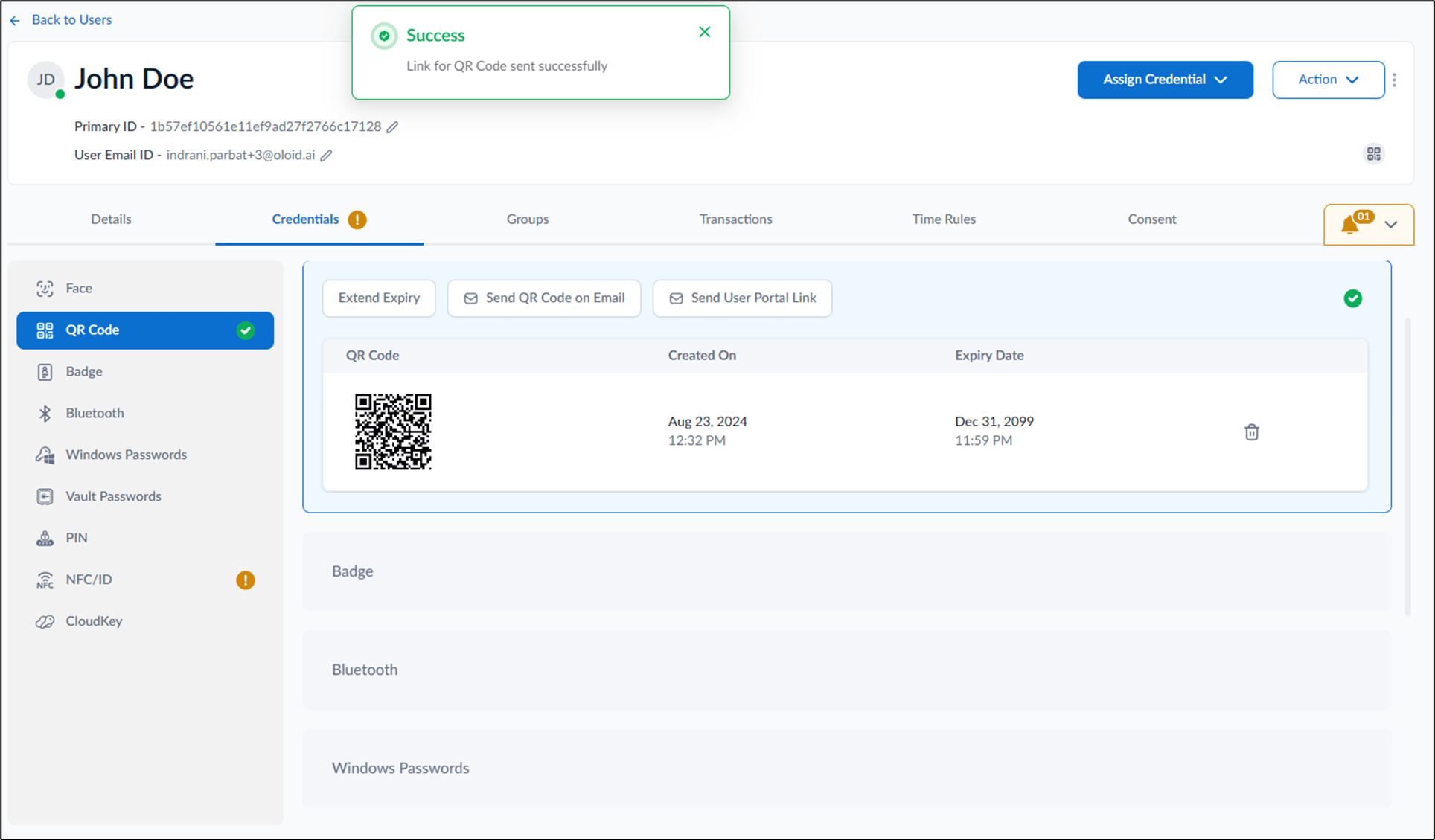 How to send QR code link using Oloid... - screenshot 5