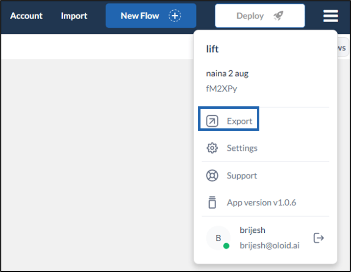 How to export a flow? - screenshot 4
