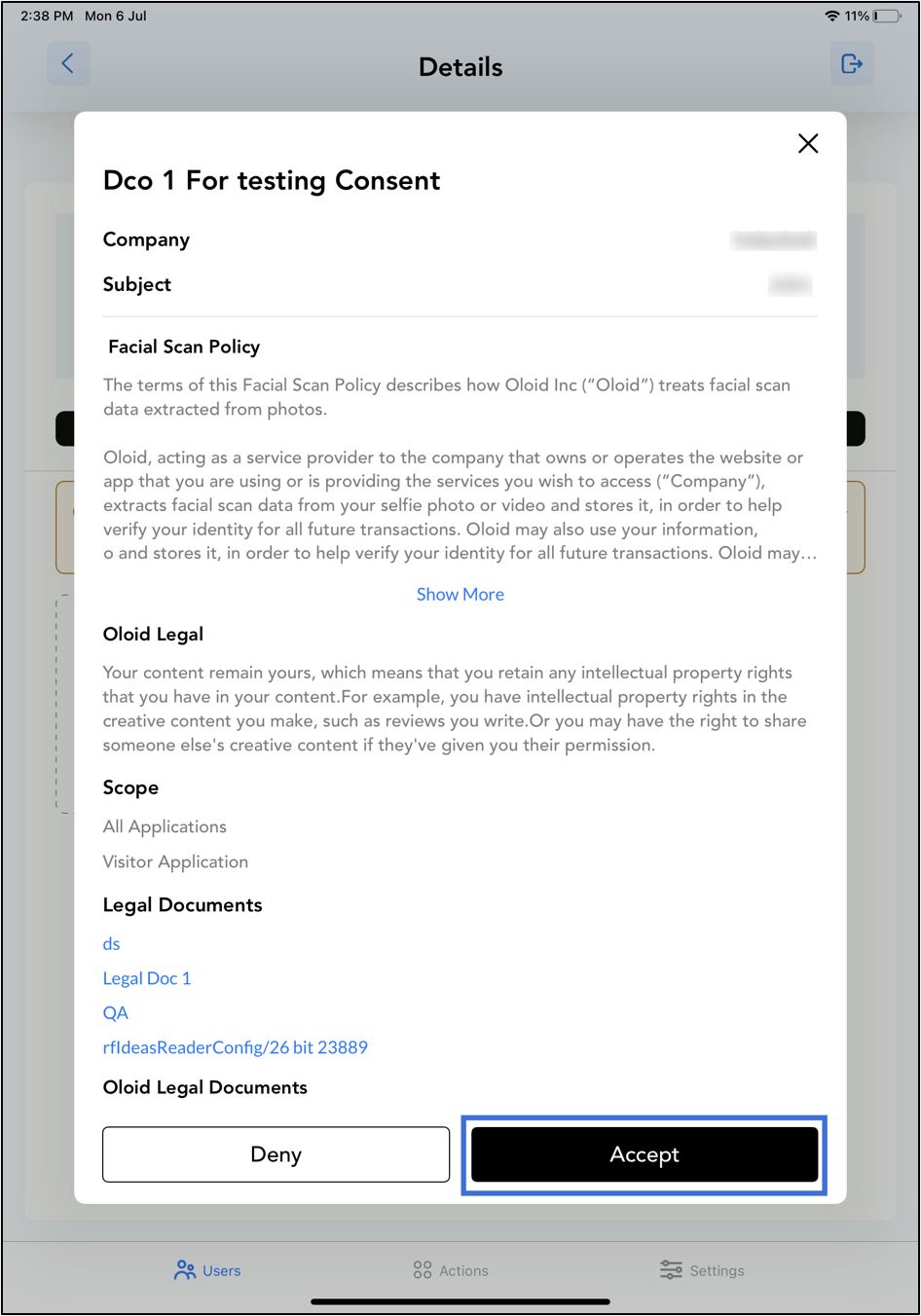 How to Re-Submit Consent on the Endpoint - screenshot 5