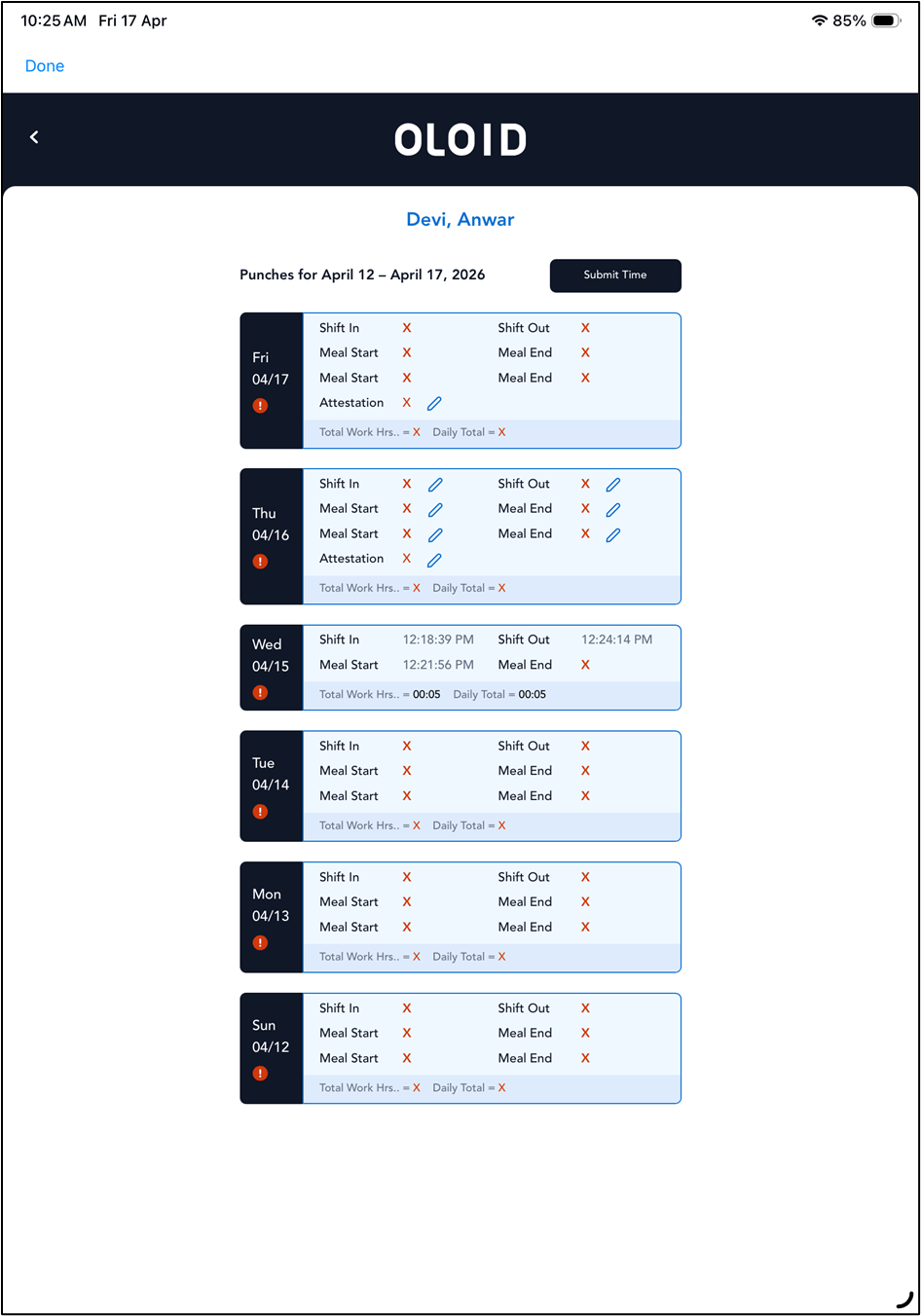 Punch Management Using User... - screenshot 5