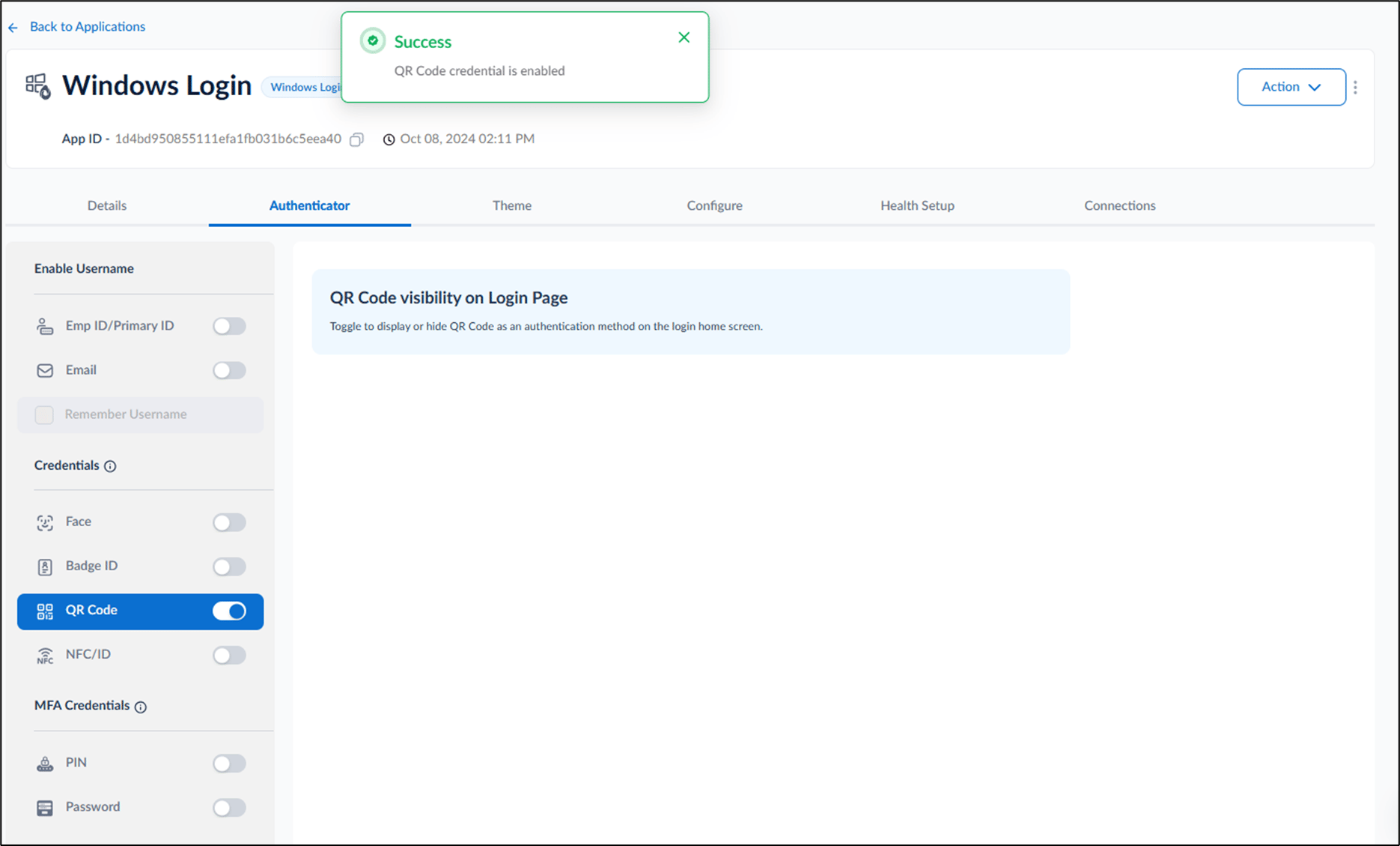 How to enable QR Code credential for... - screenshot 4