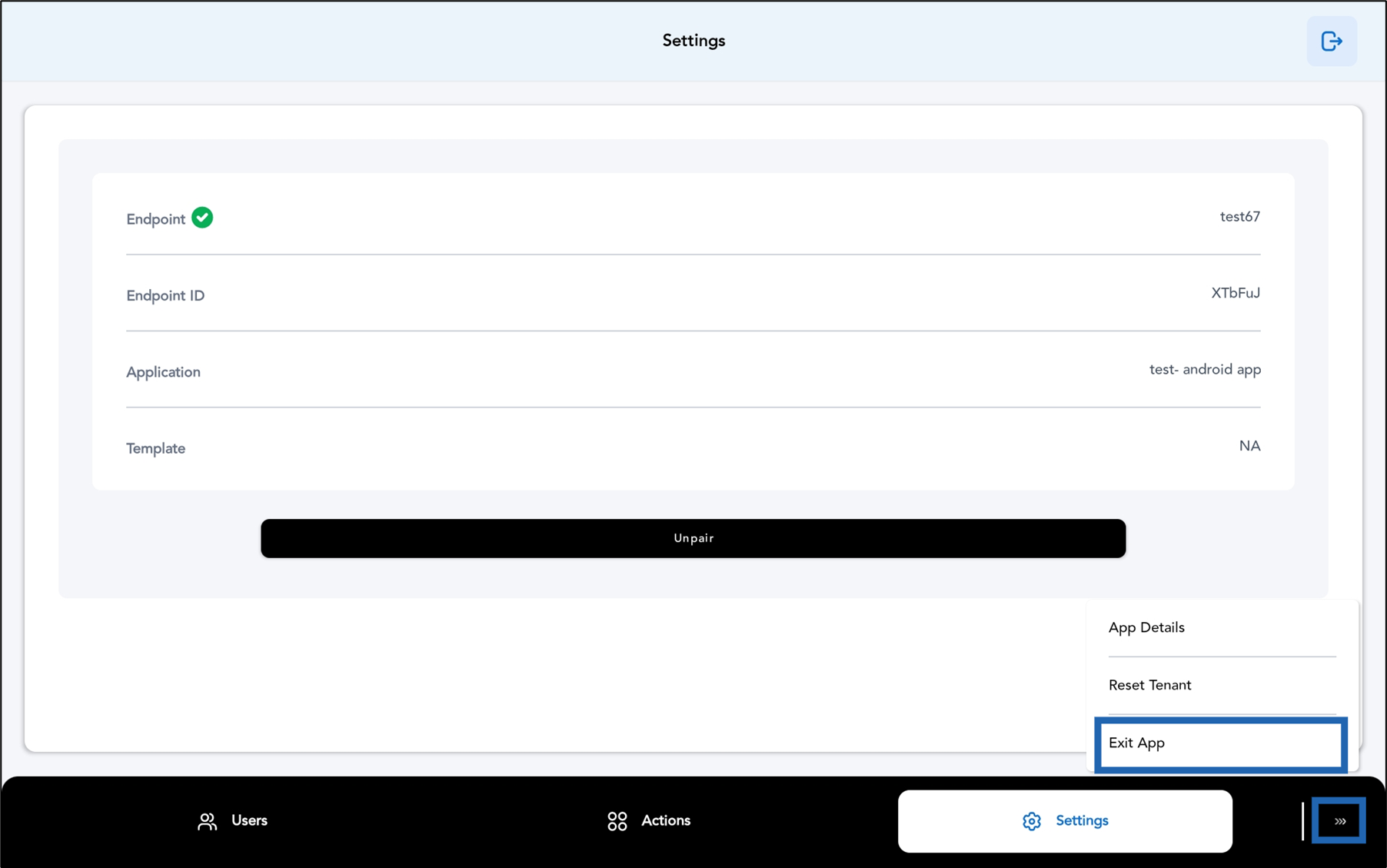 How to exit the Oloid DeviceLock App - screenshot 2