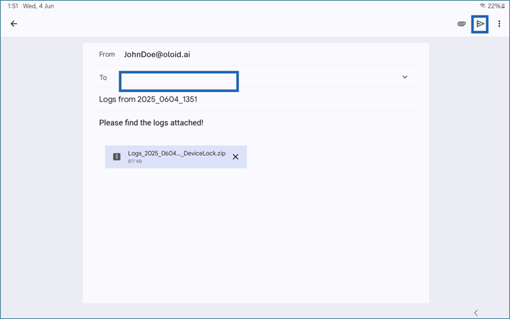 How to share logs in DeviceLock App - screenshot 7