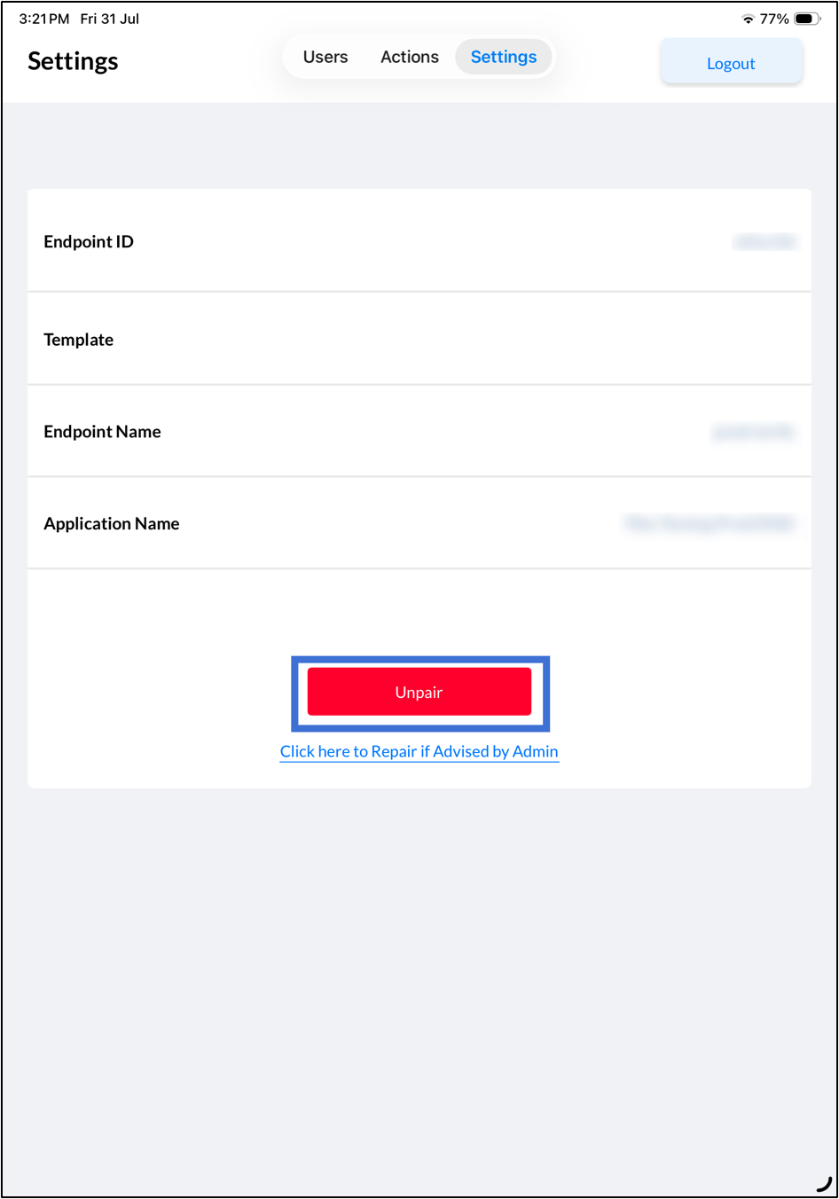 How to Unpair Endpoint - screenshot 3