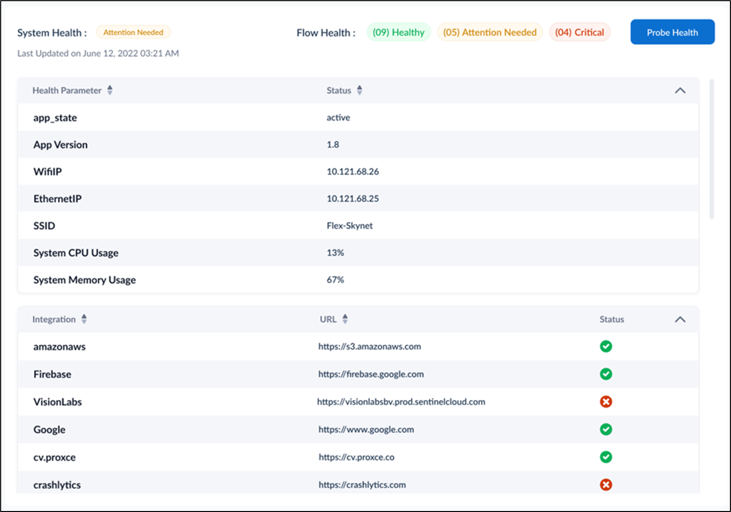 Monitoring Health Status - screenshot 1