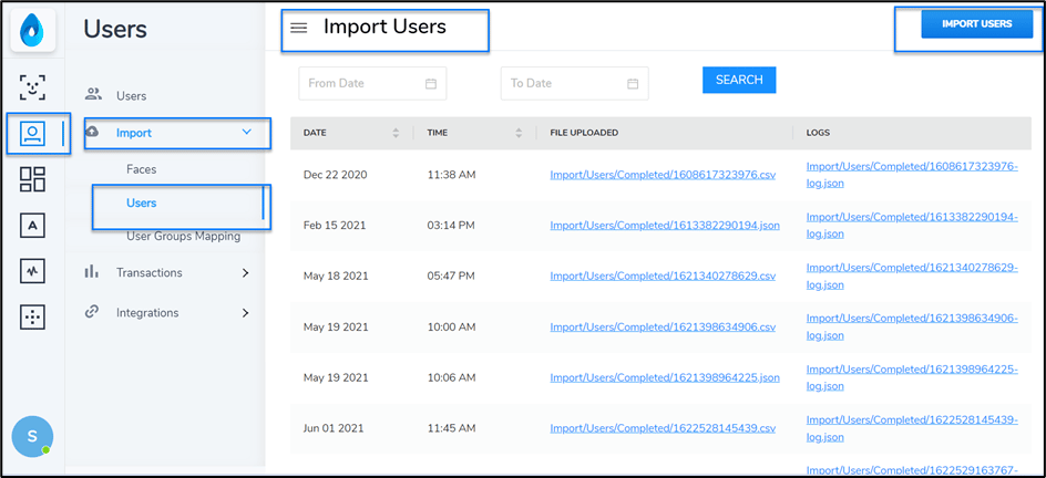 Onboarding Users Using Import Template - screenshot 1