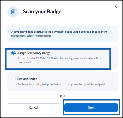 How to Assign Temporary Badge to a User... - screenshot 3